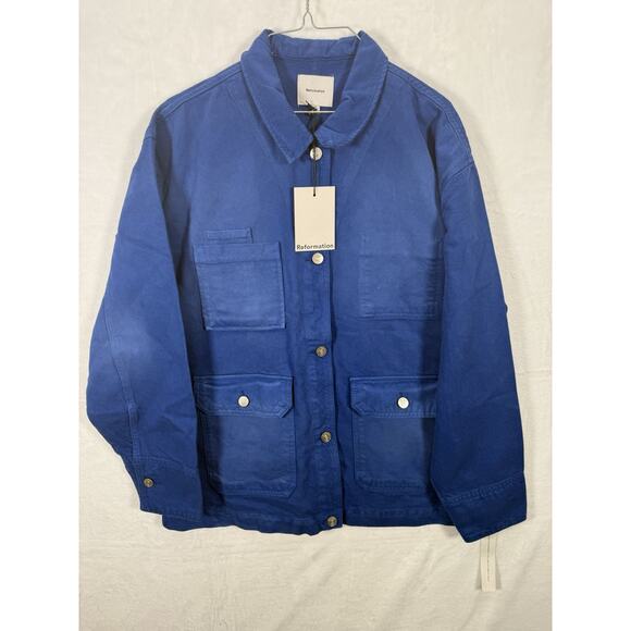 Reformation Callum Denim Chore Jacket Woman’s Size Small - Picture 5 of 12
